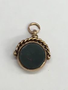 【送料無料】ネックレス ゴールドウォッチフォブカネ9ct gold watch fob w bloodstone amp; carnelian 48grams|hokushin