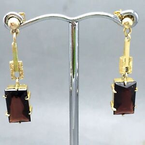 【送料無料】ネックレス イエローゴールドガーネットドロップイヤリングstunning 9ct yellow gold garnet drop amp; dangle rectangle earrings 2040|hokushin