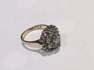 【送料無料】ネックレス　sparkly9ctyelowcz clusterサイズmsparkly large solid 9ct yelow gold gemstone cz cluster ring size m｜hokushin