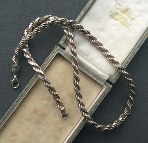 【送料無料】ネックレス　ビンテージシルバーヘビーチェーンインチカットソリッドポンドvintage silver heavy chain 18 hex cut solid 925 sterling