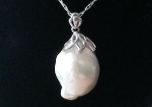 【送料無料】ネックレス　サイズパールペンダントextremely rare sized organic keshi pearl pendant 13ct in 925 29,887円