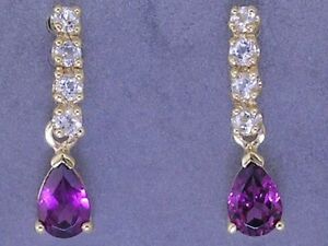 【送料無料】ネックレス　ソリッドゴールドガーネットホワイトサファイアイヤリングe038 genuine 9ct solid gold natural rhodolite garnet amp; white sapphire earrings