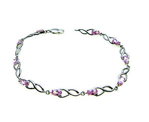 【送料無料】ネックレス ホワイトゴールドブレスレットピンク9ct white gold bracelet set with sparkling pink stones