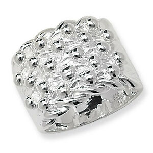 【送料無料】ネックレス　キーパーリングメンズソリッドシルバーヘビーキーパーリンググラムkeeper ring mens solid silver heavy gents 5 row keeper ring 23 grams