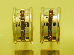 【送料無料】ネックレス　ワイドソリッドゴールドガーネットハーフフープイヤリングリアルゴールドリアルe030 wide 9ct solid gold natural garnet half hoop earrings real gold real gems