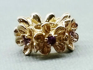 【送料無料】ネックレス　ソリッドゴールドアメジストブロッサムガーランドビーズbd092 large genuine 9ct solid gold natural amethyst blossom garland bead charm｜hokushin