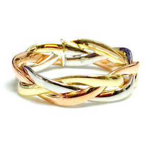 【送料無料】ネックレス　14kトリ14k tri color gold intertwined braided ring 29,237円