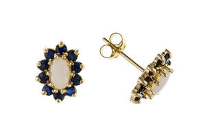 【送料無料】ネックレス ゴールドリアルオパールサファイアスタッドイヤリング9ct gold real opalsapphire stud earrings|hokushin