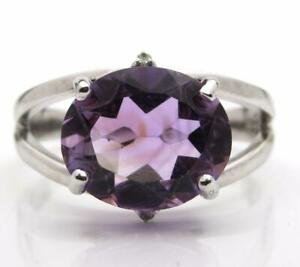 【送料無料】ネックレス　アメジストリングホワイトゴールドサイズ 12x10mm natural amethyst ring 9ct white gold size p uk hallmark free pamp;p｜hokushin