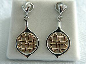 【送料無料】ネックレス シルバーウェールズゴールドドロップイヤリングclogau silver amp; 9ct welsh gold annwyl drop earrings