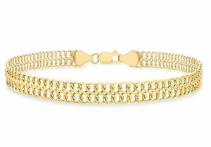【送料無料】ネックレス 9ctイェローゴールド8219cm75インチ9ct yellow gold figure 8 double curb chain bracelet 19cm 75 inch|hokushin
