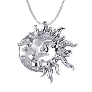 【送料無料】ネックレス　ピーターストーンサンスターリングペンダントsun crescent moon celestial sterling silver pendant by peter stone jewelry