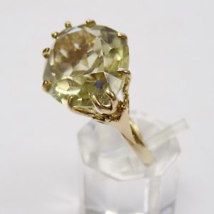 【送料無料】ネックレス　9ct56サイズo g9ct solid yellow gold yellow quartz ring size o 56g｜hokushin