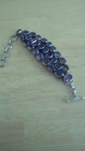 【送料無料】ネックレス アメジストブレスレットsilver 27 stone amethyst statement bracelet|hokushin