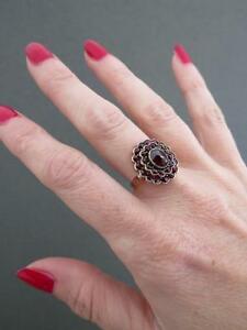 【送料無料】ネックレス　ヴィンテージvintage garnet silver gilt ring