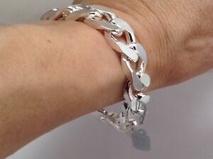 【送料無料】ネックレス ソリッドシルバーブランドメンズブレスレットグラムインチsolid silver chunky english hallmark brand mens bracelet 82 grams 9 inch|hokushin
