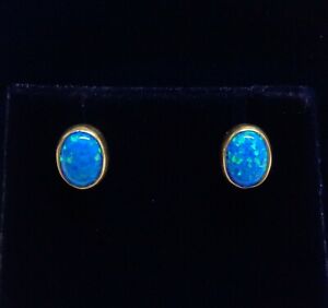 【送料無料】ネックレス 9ctイェローゴールド8mm x 6mm 14グラムオパールピアスイヤリングfine opal stud earrings in 9ct yellow gold 8mm x 6mm 14 grams