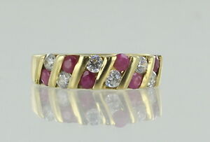 【送料無料】ネックレス　18ctイェローゴールドルビーcz18ct yellow gold ruby and cz dress ring