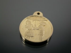 【送料無料】ネックレス　ヴィンテージゴールドペンダントvintage 14ct gold i love april pendant charm 1978