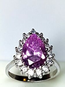 【送料無料】ネックレス　ホワイトゴールドピンクリングサイズlarge 9ct white gold sparkling cz pink stone ring size l 12 fully hallmarked 31,187円