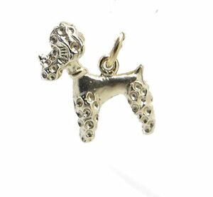 【送料無料】ネックレス　ソリッドイエローゴールドプードルペンダント9ct solid yellow gold poodle dog charm pendant