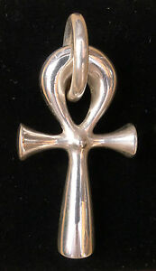 【送料無料】ネックレス シルバーペンダントアンクソリッドブリタニアシルバースターリングsilver pendant ankh 45mm, solid pure britannia silver 958, purer than sterling|hokushin