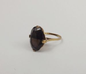 【送料無料】ネックレス イエローゴールドスモーキークォーツリングサイズ9ct yellow gold smokey quartz ring uk size l us 5|hokushin