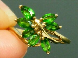 【送料無料】ネックレス ゴールドkゴールドクラスタリングサイズ9ct gold 9k gold diopside cluster hallmarked ring size o|hokushin