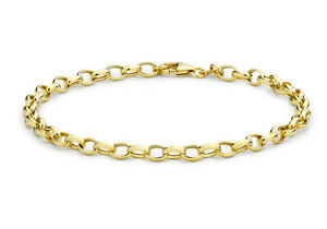 【送料無料】ネックレス　イエローゴールドベルチャーブレスレット9ct yellow gold hollow oval belcher bracelet 19cm75