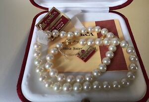 【送料無料】ネックレス　ｋｔゴールドmajorica pearls 45cm long x 8mm pearls and 18 kt gold