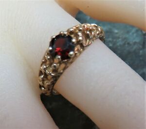 【送料無料】ネックレス　ビンテージローズゴールドガーネットリングvintage,chunky 9ct rose gold amp; garnet ring n ref xdod｜hokushin