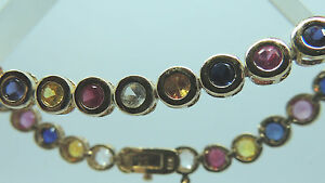 【送料無料】ネックレス　ラインスターリングシルバーマルチカラートパーズブレスレットトップtop of the line estate sterling silver vermeil multi color topaz 750 bracelet