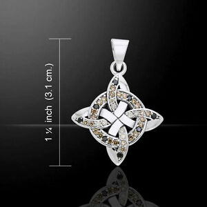 【送料無料】ネックレス　セルティックポイントピーターストーンペンダントgemstone celtic four point knot silver and gold pendant by peter stone