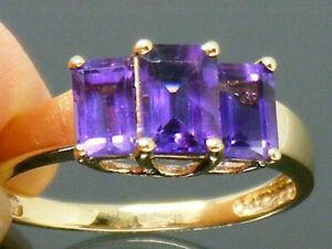 【送料無料】ネックレス　ゴールドｋゴールドアメジストトリロジーリングサイズ10ct gold 10k gold 200ct amethyst trilogy ring size s