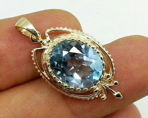 【送料無料】ネックレス　トパーズｃｔペンダントビンテージp100 genuine 9k solid gold large oval natural topaz 500ct pendant vintage styl 31,187円