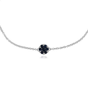 【送料無料】ネックレス ホワイトゴールドサファイアクラスタブレスレットgemondo 9ct white gold 039ct sapphire floral cluster 19cm bracelet