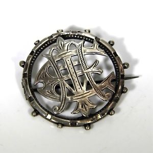 【送料無料】ネックレス　ビクトリアスターリングシルバーパズルブローチvictorian sterling silver puzzle name brooch
