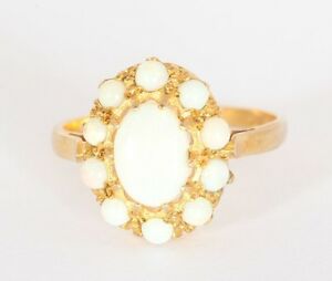 【送料無料】ネックレス　ゴールドオパールクラスタリング9ct gold opal cluster ring 150ct｜hokushin