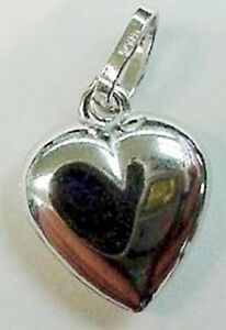 【送料無料】ネックレス ホワイトゴールドハートペンダント puffed heart pendant in 14kt white gold|hokushin