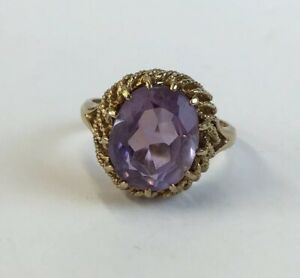 【送料無料】ネックレス　ヴィンテージアメジストドレスリングサイズvintage 1972 9ct gold single stone amethyst dress ring size n｜hokushin