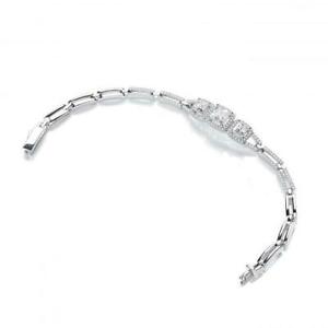 【送料無料】ネックレス スターリングシルバーマイクロプリンセスカットブレスレット925 sterling silver micro pave trilogy princess cut czs 719cm bracelet|hokushin