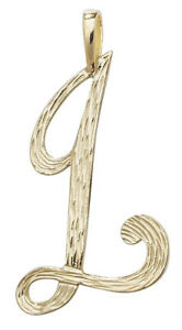 【送料無料】ネックレス　イエローゴールドスクリプトペンダント9ct yellow gold barked script initial pendant｜hokushin