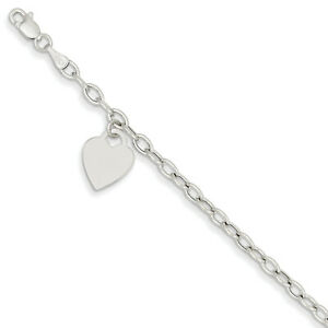 【送料無料】ネックレス　ｋホワイトゴールドハートブレスレット14k white gold dangle heart bracelet sf1823