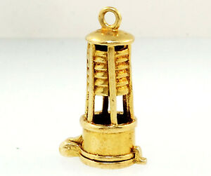 【送料無料】ネックレス イエローゴールドオープンマイナランプカナリア9ct yellow gold openable miners lamp charm wcanary approx 9x20mm|hokushin