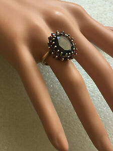【送料無料】ネックレス　vintage 9ct gold very largegarnetclusterringsize qvintage 9ct gold very large centre garnet cluster ring full uk hallmark