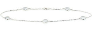 【送料無料】ネックレス　ｋホワイトゴールドラウンドシェイプクリアクォーツインチ14k white gold anklet with round shape clear quartz gemstones 95 inches｜hokushin