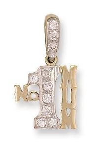 【送料無料】ネックレス　イエローゴールドペンダントyellow gold no1 mum pendant 31mm 31,837円