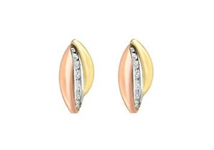 【送料無料】ネックレス　9ct 3ストーンロシアイアリング9ct 3 colour gold clear stone russian earrings 31,837円