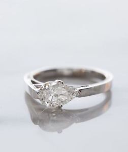 【送料無料】ネックレス　リングカットホワイトスターリングpear cut moissanite ring 150ct white engagement ring 925 sterling silve｜hokushin