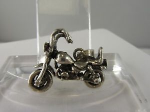 【送料無料】ネックレス　オートバイチョッパーペンダントスターリングシルバーc387 motorcycle chopper pendant sterling silver silver top condition
